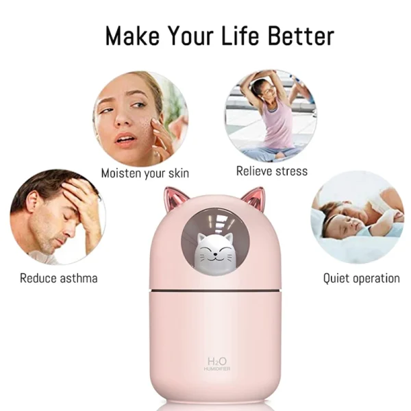 300ML-Air-Humidifier-Cute-Cat-Ultra-Silent-USB-Office-Household-Bedroom-Car-Aromatherapy-Air-Purifier-with-2
