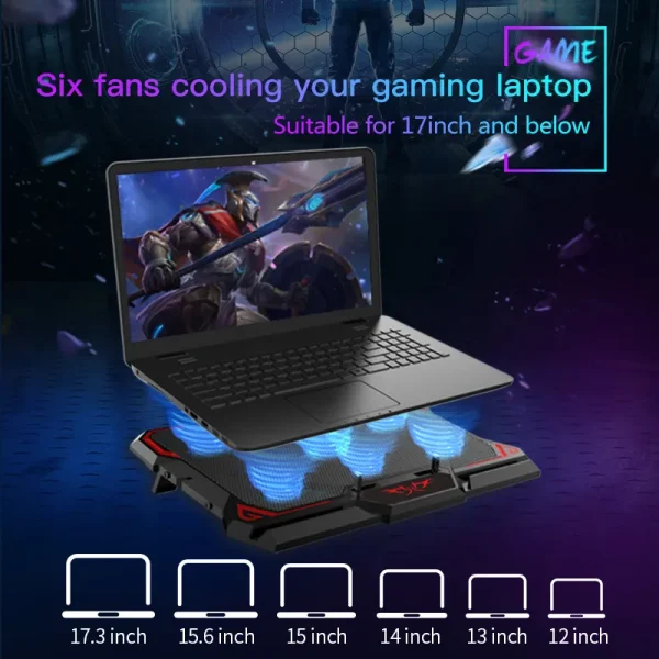 COOLCOLD-17inch-Gaming-Laptop-Cooler-Six-Fan-Led-Screen-Two-USB-Port-2600RPM-Laptop-Cooling-Pad-5