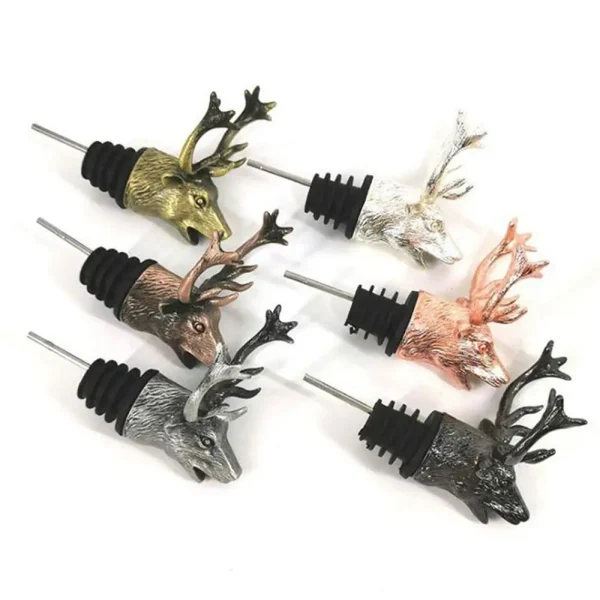 Deer-Head-Wine-Pourer-Unique-Zinc-Alloy-Stag-Wine-Bottle-Stoppers-Wine-Aerators-Bar-Party-Supplies