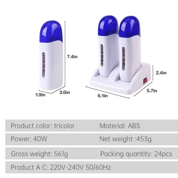 Electric-Double-Wax-Heater-Epilator-Cartridge-Wax-Roller-Base-Roll-On-Waxing-Refillable-Hair-Removal-Machine-1