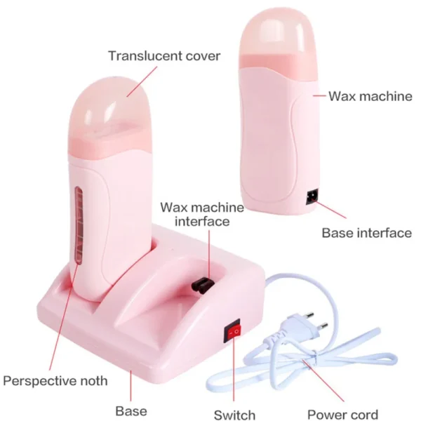 Electric-Double-Wax-Heater-Epilator-Cartridge-Wax-Roller-Base-Roll-On-Waxing-Refillable-Hair-Removal-Machine-2
