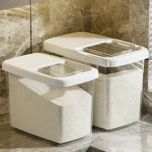 Large Capacity 15 KG Rice Storage Box with Lid, Moisture-proof
