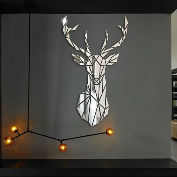 Multiple-Sizes-3D-Deer-Head-Stickers-Mirror-Surface-Decals-DIY-Self-adhesive-Wall-Art-Mirror-Stickers-1