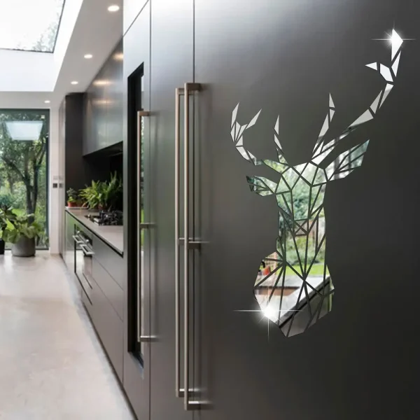 Multiple-Sizes-3D-Deer-Head-Stickers-Mirror-Surface-Decals-DIY-Self-adhesive-Wall-Art-Mirror-Stickers-2