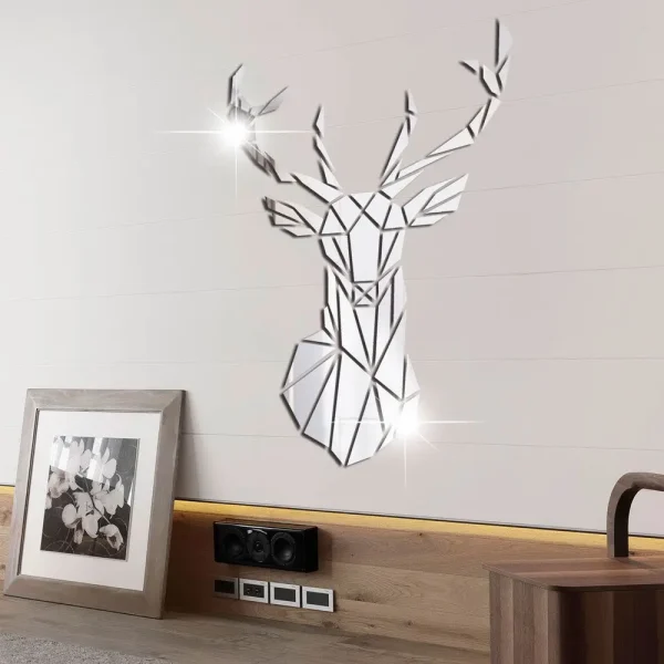 Multiple-Sizes-3D-Deer-Head-Stickers-Mirror-Surface-Decals-DIY-Self-adhesive-Wall-Art-Mirror-Stickers-3
