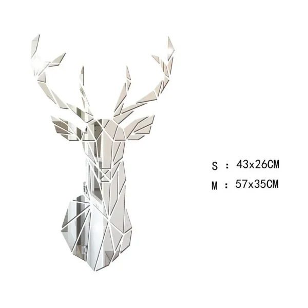 Multiple-Sizes-3D-Deer-Head-Stickers-Mirror-Surface-Decals-DIY-Self-adhesive-Wall-Art-Mirror-Stickers-5