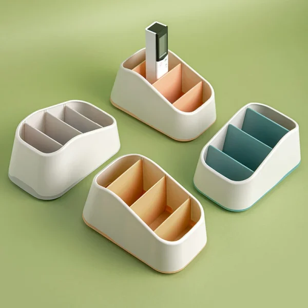 Remote-Control-Holder-4-Slot-Desktop-Storage-Box-Tv-Remote-Control-Phone-Trapezoidal-Basket-Stationery-Organizer-4