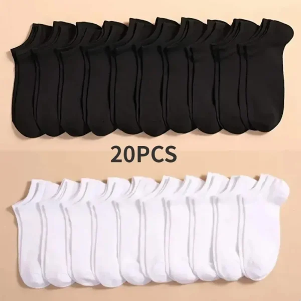 10-20-Pairs-Unisex-Casual-Plain-Color-Boat-Socks-Thin-Breathable-Comfy-Anti-odor-Sweat-absorbing