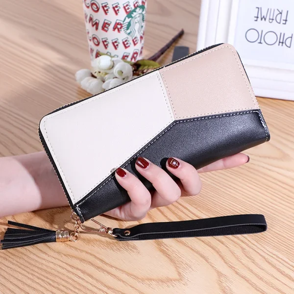 2023-New-Women-s-Wallet-Long-Contrast-Panel-Zipper-Tassel-Large-Capacity-Wallet-Mobile-Case-4
