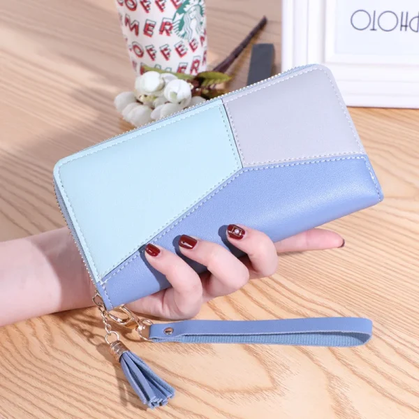 2023-New-Women-s-Wallet-Long-Contrast-Panel-Zipper-Tassel-Large-Capacity-Wallet-Mobile-Case