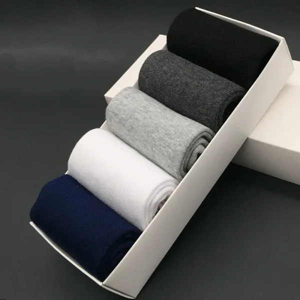 5-Pairs-Pure-Color-High-Quality-Women-and-Men-Cotton-Socks-Soft-Breathable-Antibacterial-Black-Business-5
