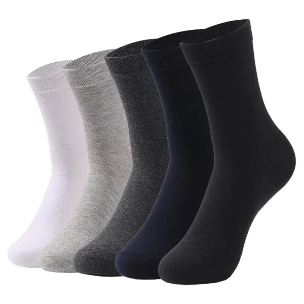 5-Pairs-Pure-Color-High-Quality-Women-and-Men-Cotton-Socks-Soft-Breathable-Antibacterial-Black-Business