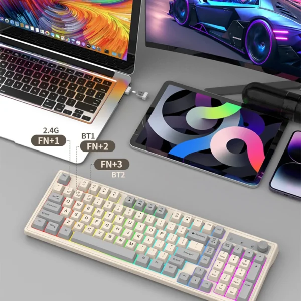 98-key-Wireless-Keyboard-2-4G-Bluetooth-Dual-mode-Connection-Rainbow-Light-Multi-function-Suitable-for-1