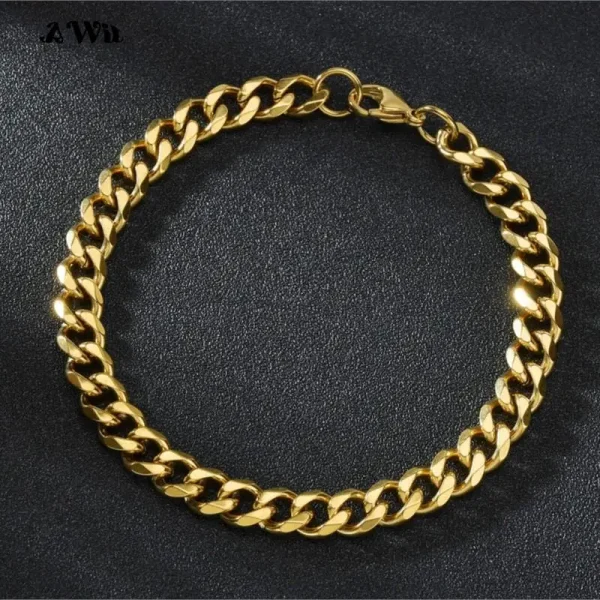 Awit-Miniamlist-Men-Bracelet-Gold-Jewelry-Street-Style-Stainless-Steel-316L-18k-Gold-Plated-Cuban-Chain-3