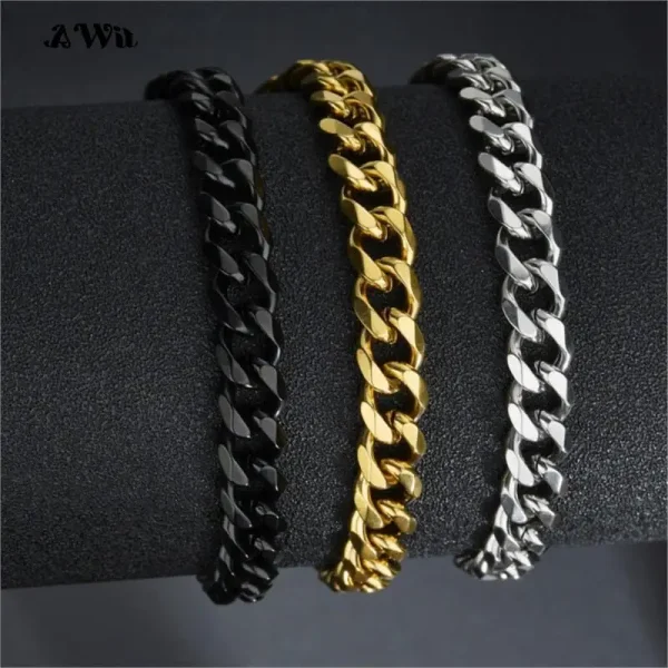 Awit-Miniamlist-Men-Bracelet-Gold-Jewelry-Street-Style-Stainless-Steel-316L-18k-Gold-Plated-Cuban-Chain