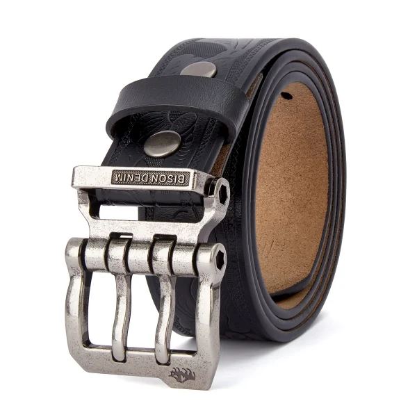 BISON-DENIM-Men-Belts-Cow-Split-Genuine-Leather-Pin-Buckle-Business-Waist-Straps-Retro-Pin-Buckle