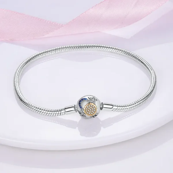 Bracelet-Silver-925-Original-17-20CM-Star-Moon-Sun-Four-Leaf-Clover-Green-Zircon-Bracelets-Fit-1