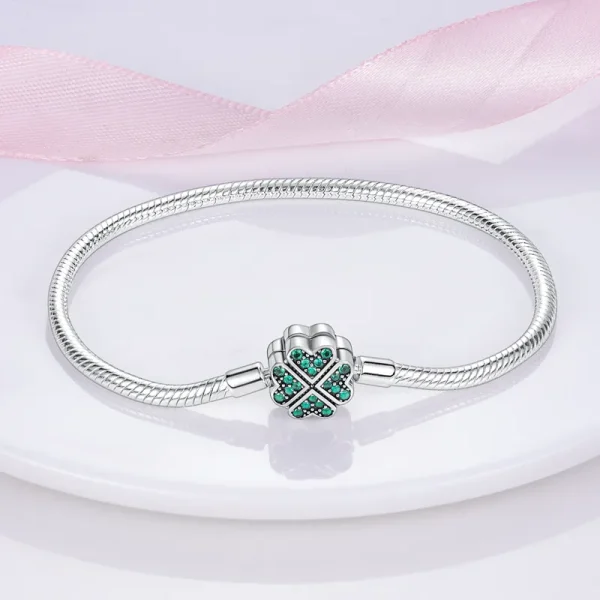 Bracelet-Silver-925-Original-17-20CM-Star-Moon-Sun-Four-Leaf-Clover-Green-Zircon-Bracelets-Fit-3
