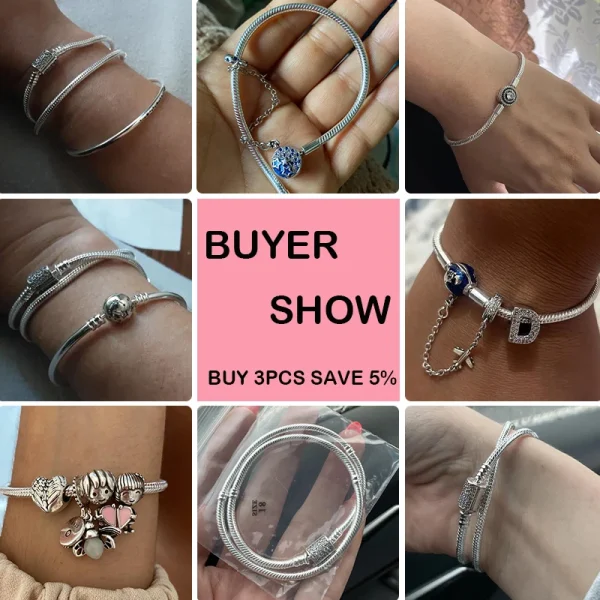 Bracelet-Silver-925-Original-17-20CM-Star-Moon-Sun-Four-Leaf-Clover-Green-Zircon-Bracelets-Fit-5