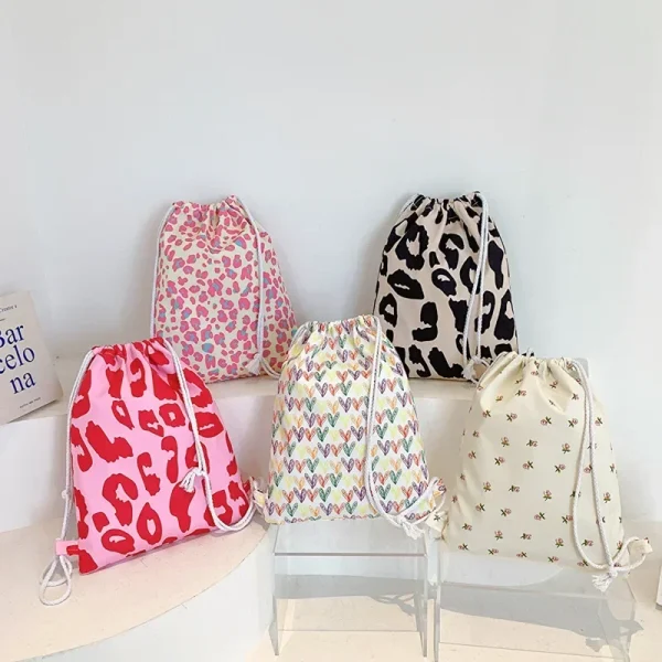 Canvas-Drawstring-Backpack-Bags-Fashion-Flower-Casual-String-Women-Girl-Books-Sundries-Storage-School-Back-Pack