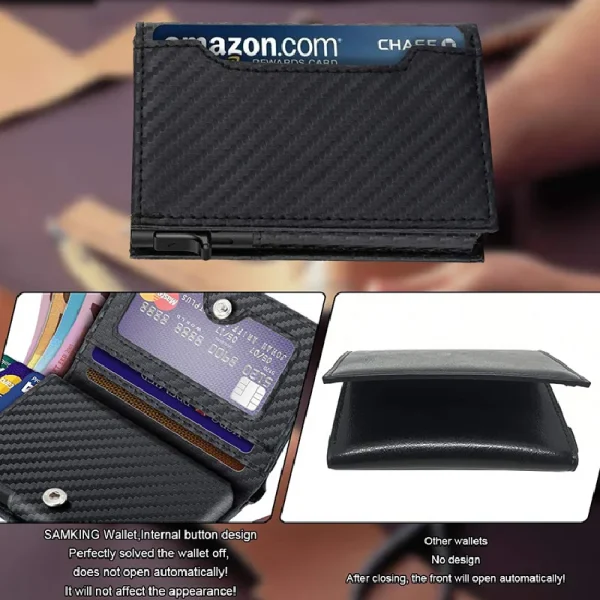 Carbon-Fiber-Leather-Business-Metal-Aluminum-Wallet-for-Men-RFID-Blocking-100-Genuine-Leather-Slim-Pop-4