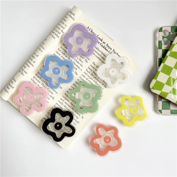 Cute-Solid-Color-Flower-Glossy-Foldable-Socket-Pocket-Phone-Holder-for-IPhone-15-14-13-Pro-2