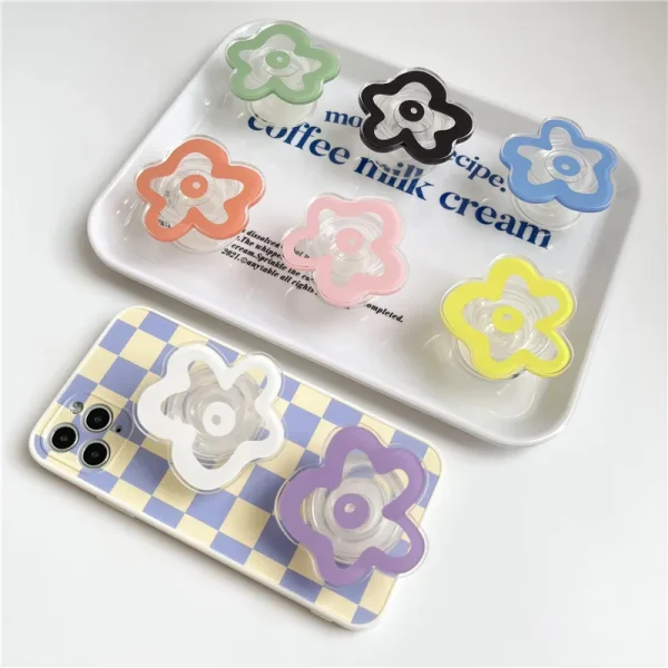 Cute-Solid-Color-Flower-Glossy-Foldable-Socket-Pocket-Phone-Holder-for-IPhone-15-14-13-Pro-3