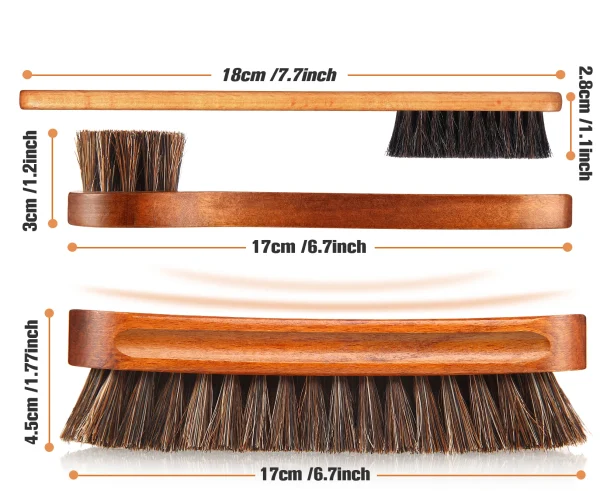Horsehair-Gloss-shoe-brush-Kit-Polishing-Applicator-Clean-shoe-Boot-care-brush-Suede-cleaning-brush-2