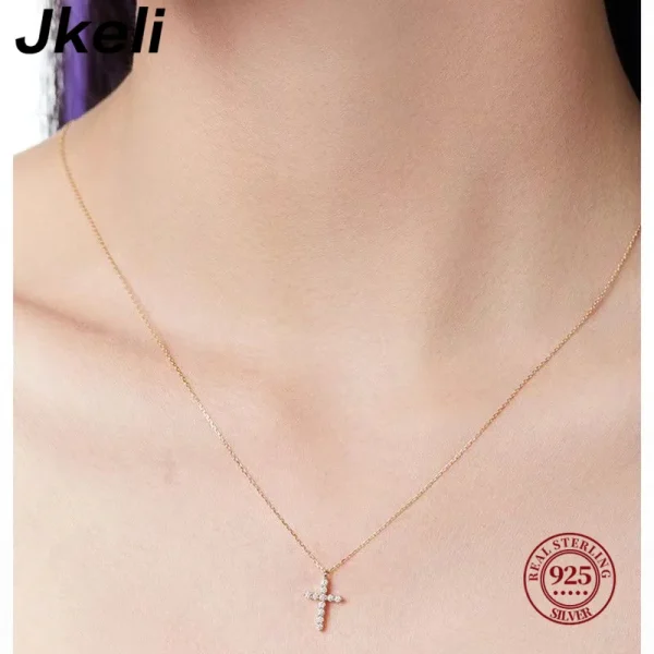 Jkeli-925-Sterling-Silver-Cute-Cross-JkeliPendant-Simple-Necklace-Female-Clavicle-Chain-Fine-Jewelry-For-Women