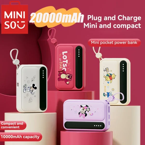 MINISO-20000mAh-Power-Bank-Built-in-Data-Cable-Fast-Charging-Cute-Powerbank-Portable-Rechargeable-Battery-Girl