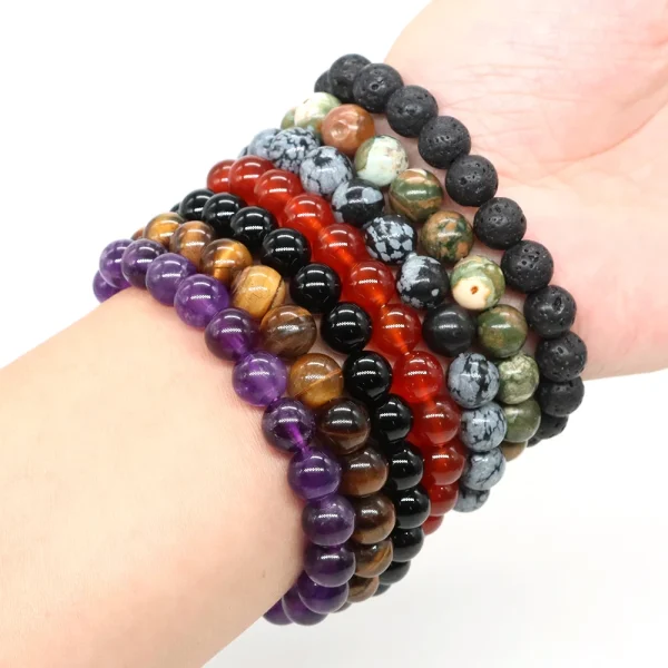 Natural-Stone-Round-Beads-Bracelet-Amethyst-Rose-Quartz-Chakra-Healing-Crystal-Elastic-Stretch-Bangle-For-Women-2