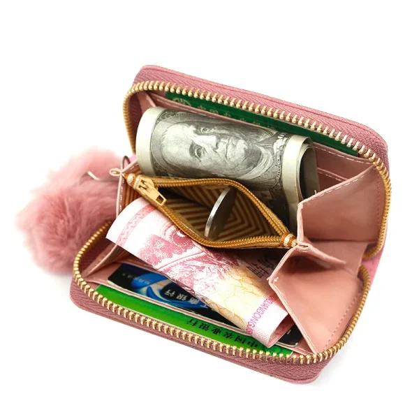 New-Embroidered-Wallet-for-Women-Ladies-Coin-Purses-Hairball-Tassel-PU-Leather-Zipper-Credit-Card-Holder-4