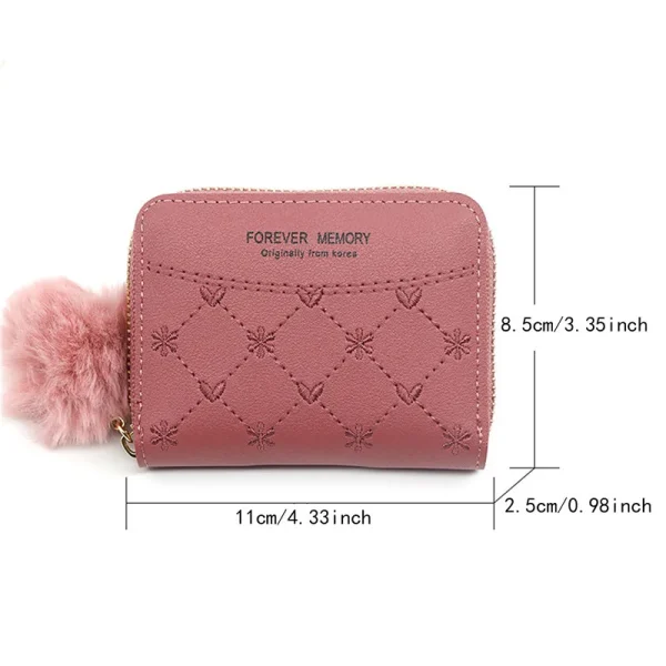 New-Embroidered-Wallet-for-Women-Ladies-Coin-Purses-Hairball-Tassel-PU-Leather-Zipper-Credit-Card-Holder-5