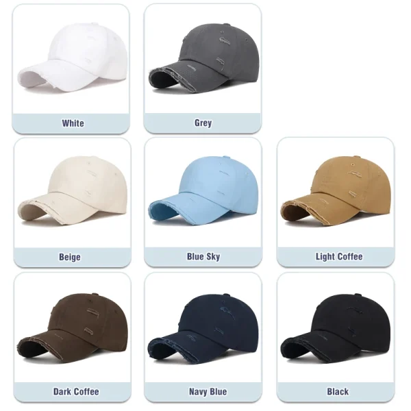 New-Fashion-Unisex-Distressed-Design-Style-Solid-Color-Cotton-Baseball-Cap-Trucker-Hat-1