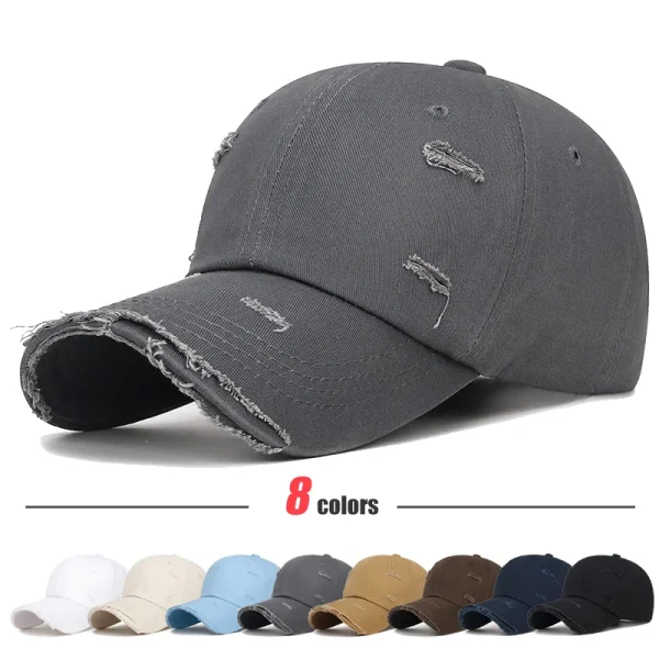 New-Fashion-Unisex-Distressed-Design-Style-Solid-Color-Cotton-Baseball-Cap-Trucker-Hat-4
