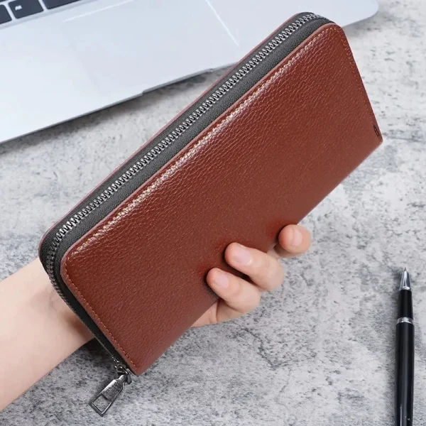 New-Solid-PU-Leather-Women-Wallets-Long-Double-Zipper-Coin-Purses-Female-Brand-Luxury-Designer-Clutch-1