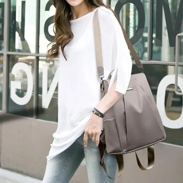 New-Women-s-Multifunction-Backpack-Casual-Nylon-Solid-Color-School-Bag-For-Girls-Fashion-Detachable-Strap-2