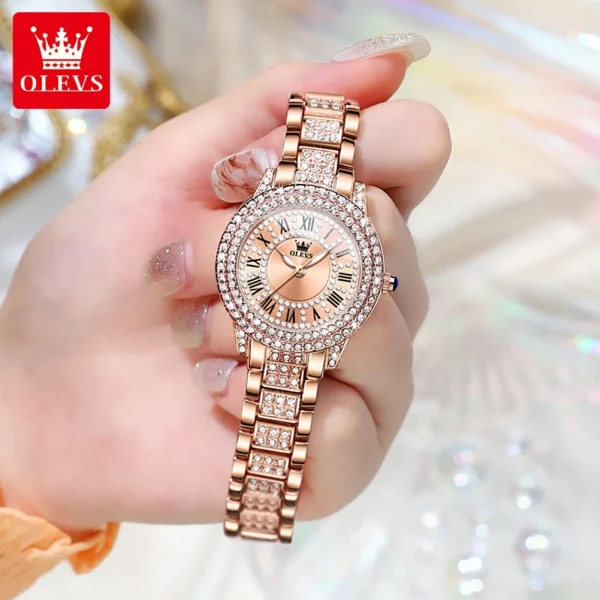 OLEVS-Women-s-Watches-Fashion-Original-Quartz-Wrist-Watch-for-Ladies-Roman-Dial-Dazzling-Diamond-Waterproof-4