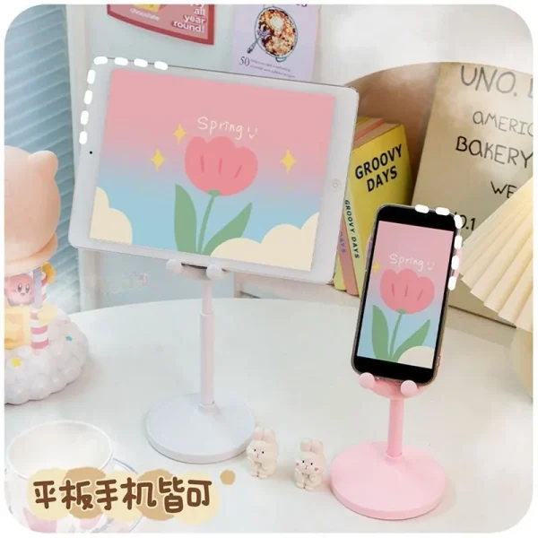 Pink-Phone-Holder-Desktop-Cell-Phone-Stand-For-iPhone-13-14-Samsung-Smartphone-Adjustable-Lovely-Rabbit-1