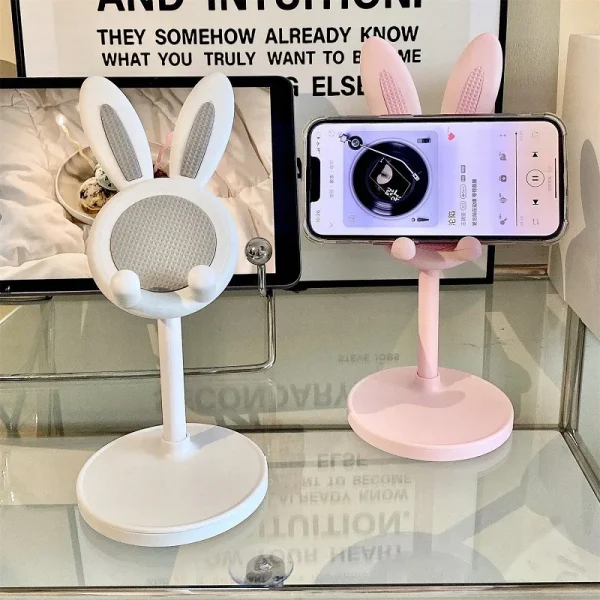 Pink-Phone-Holder-Desktop-Cell-Phone-Stand-For-iPhone-13-14-Samsung-Smartphone-Adjustable-Lovely-Rabbit-5