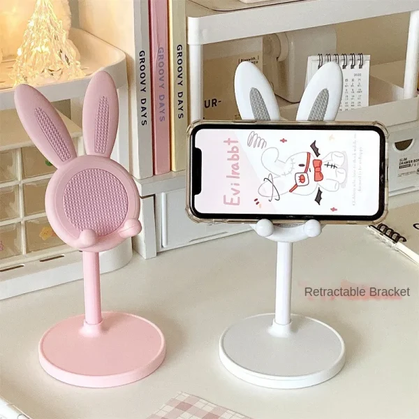 Pink-Phone-Holder-Desktop-Cell-Phone-Stand-For-iPhone-13-14-Samsung-Smartphone-Adjustable-Lovely-Rabbit