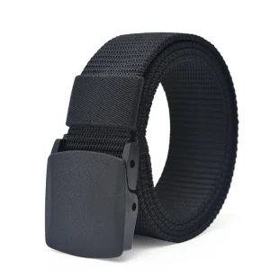 Plastic Buckle Nylon Canvas Belt for Men and Women