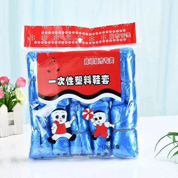 Plastic-Shoe-Cover-100pcs-Pack-Disposable-Waterproof-Dustproof-Thickened-Plastic-Foot-Cover-1pack