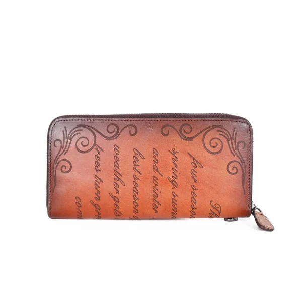 Retro-vegetable-tanned-cowhide-text-print-long-wallet-with-high-quality-card-bag-and-hand-held-2