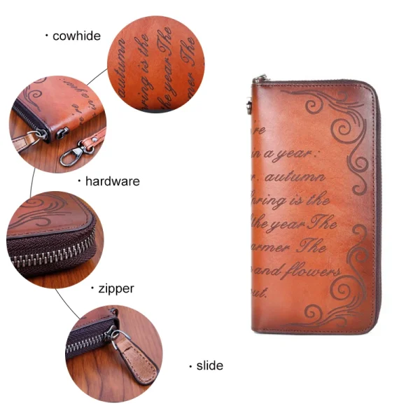 Retro-vegetable-tanned-cowhide-text-print-long-wallet-with-high-quality-card-bag-and-hand-held-5