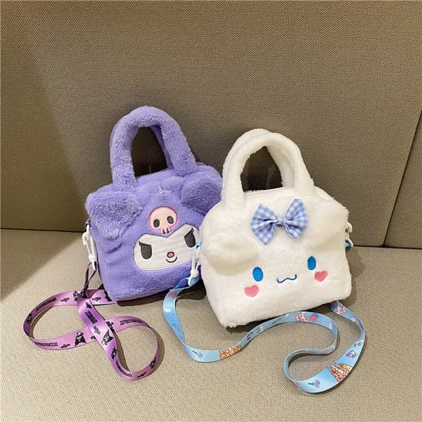 Sanrio-Plush-Bag-Kawaii-Kuromi-Cinnamoroll-Melody-Cartoon-Anime-Handbag-Crossbody-Cosmetic-Travel-Storage-Bags-Women-1