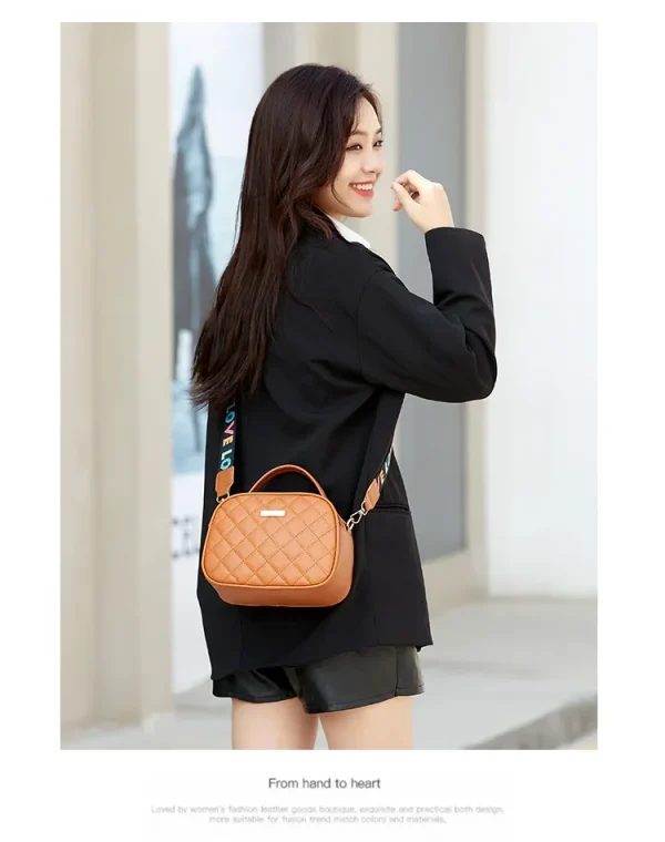 Shell-bag-double-zipper-single-shoulder-bag-printed-shoulder-strap-women-s-bag-diamond-pattern-embroidered-1