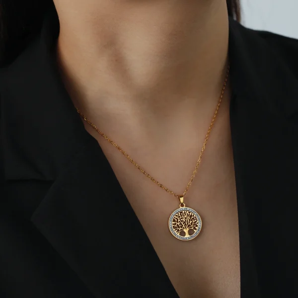 Skyrim-Tree-of-Life-Necklace-for-Women-Stainless-Steel-Gold-Color-Clear-Zircon-Round-Pendant-Neck-1