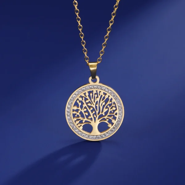 Skyrim-Tree-of-Life-Necklace-for-Women-Stainless-Steel-Gold-Color-Clear-Zircon-Round-Pendant-Neck-2