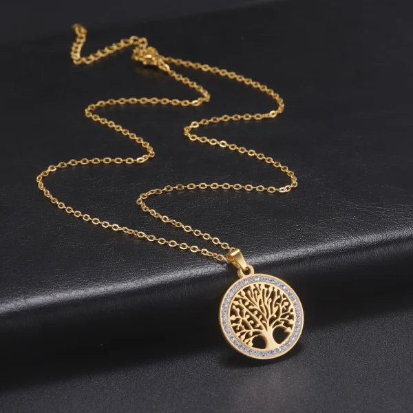 Skyrim-Tree-of-Life-Necklace-for-Women-Stainless-Steel-Gold-Color-Clear-Zircon-Round-Pendant-Neck-5